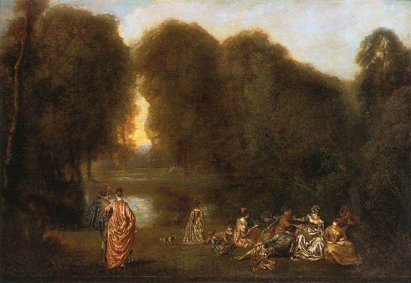 Jean-Antoine Watteau Gathering in the Park France oil painting art